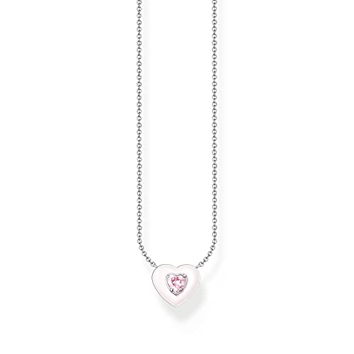 Thomas Sabo Damen Kette Herz mit pinkem Stein Silber, aus 925er Sterlingsilber mit Herz-Anhänger, Länge 45cm, KE2184-041-9-L45v im Sale