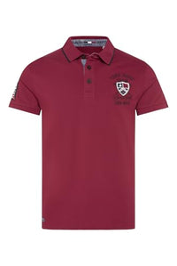 Thumbnail for Camp David Herren Pikee-Polo mit Label Patches und Stickereien Burgundy im Sale