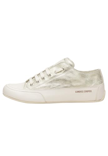 Candice Cooper Rock S-Sneakers aus nuanciertem Leder-Weiß, Gold 41 im Sale