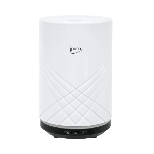 ipuro - Aroma Diffuser Air Sonic elegance white - eleganter Duftöl Diffuser mit Intervall- und Dauerbetriebsfunktion - stilvoller Luftbefeuchter mit Licht und Ultraschall Technologie