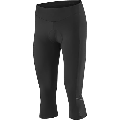 Gonso Bella, Damen Fahrradhose 3/4, Radtight mit Dry Up Air Sitzpolster, Hohe Bewegungselastizität und Komfortbund, Enganliegende Passform, Schwarz, Gr. 44 im Sale