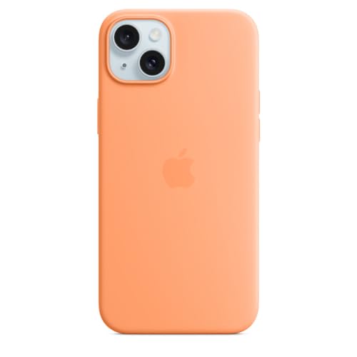 Apple iPhone 15 Plus Silikon Case mit MagSafe – Sorbet Orange 