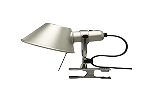 Artemide- Tolomeo Pinza Klemmleuchte. Hochwertige Lampe mit Klemme aus poliertem Aluminium. Made in Italy, 23 x 18 cm