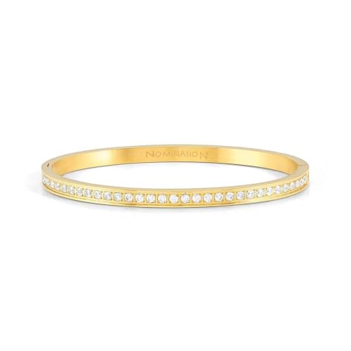 PRETTY BANGLES women's bracelet with white zirconia Nomination 029506/020 steel pvd gold im Sale