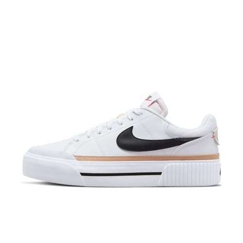 Nike Damen Court Legacy Lift Sneaker, White/Black-Hemp-Team ORANGE, 41 EU im Sale