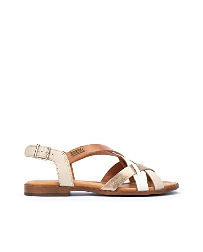 Pikolinos Flache Sandalen in Leder ALGAR für Frauen Farbe Beige im Sale