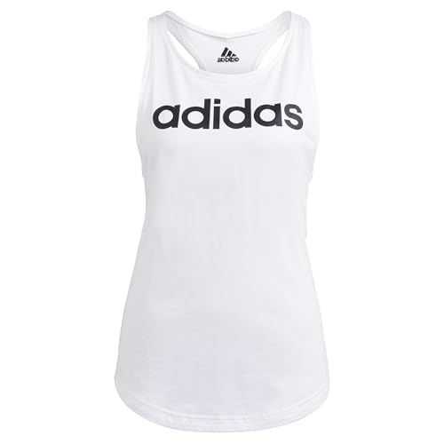 adidas Womens W LIN TK Vest, White/Black, X-Small im Sale