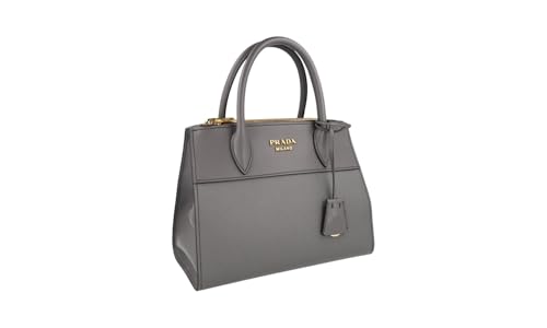 Prada Damen Grau Saffiano Leder Schultertasche 1BA116 im Sale