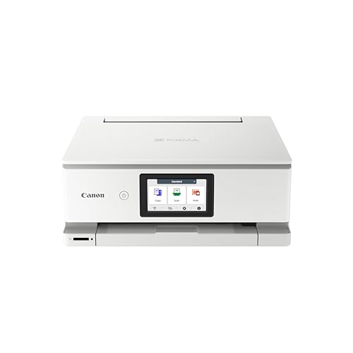 Canon PIXMA TS8751 Multifunktionsdrucker 3in1 (Tintenstrahl,Drucken, Kopieren, Scannen, A4, 10,8 cm Touch LCD, WLAN, Duplexdruck, 2 Papierzuführungen, 2 x 100 Blatt, 6 Separate Tinten) weiß