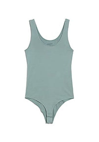 Thumbnail for ARMEDANGELS AASAMA - Damen Eucalyptus Green Unterwäsche Bodysuit Rundhalsausschnitt Fitted im Sale