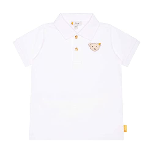 Steiff Jungen Poloshirt Kurzarm Polohemd, Bright White, 104 EU im Sale