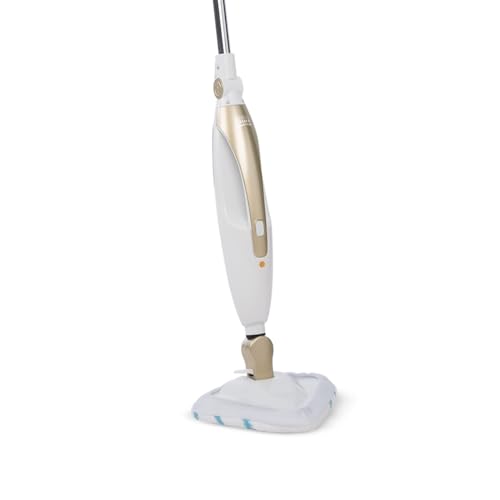 LIVINGTON Prime Steam Mop – Dampfbesen mit Knickgelenk für schwer erreichbare Stellen – vielseitiger Dampfreiniger zur Reinigung von Böden, Polstern und mehr - für schonende Bodenreinigung im Sale