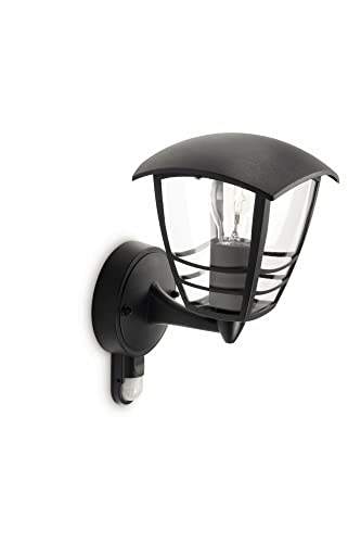 Philips Creek Outdoor Wandleuchte (60 W), wetterfeste Außenleuchte mit Bewegungsmelder, E27 Leuchte ohne Leuchtmittel, schwarz im Sale