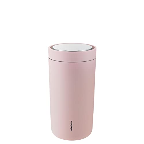 Stelton To-Go Click - Thermobecher, doppelwandige Isolierflasche - Rostfreier, auslaufsicherer Kaffeebecher/Teebecher mit Smart-Click-Deckel - Heiße & kalte Getränke - 0,2 Liter, Rosé im Sale