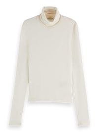 Thumbnail for Scotch & Soda Damen Core Roll Up Neck Long Sleeve T-Shirt, Off White, EU im Sale