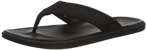 UGG Herren Seaside FLIP Leather Sandale, Black, 41 EU im Sale