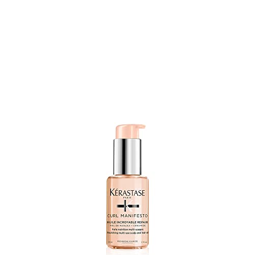 Kérastase Haaröl für krauses und frizziges Haar, Feuchtigkeitspflege und Hitzeschutz, Huile Sublime Repair Öl, Curl Manifesto, 50 ml