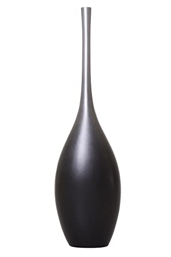 VIVANNO Bodenvase Standvase f. Deko-Zweige Fiberglas Silber Schwarz Chantal 120 im Sale