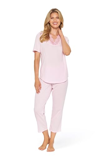 Rösch Pyjama mit Spitzendetails Rosa Baumwolle 1243111 10038 im Sale