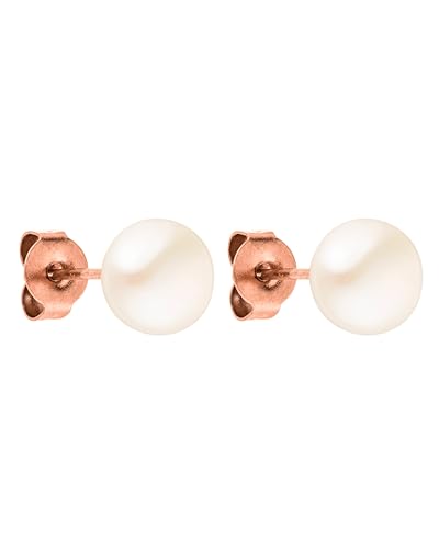 PURELEI Pearl Ohrringe (Roségold) – Damenohrringe aus langlebigem Edelstahl – Wasserfeste Ohrringe Damen – 1,56 cm Durchmesser – Modeschmuck für deinen individuellen Look im Sale