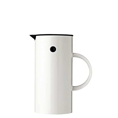 Stelton Isolierkanne EM77 0,5 liter - Doppelwandige Isolierkanne für heiße/kalte Getränke - Tee- & Kaffeekanne mit Glaseinsatz, Magnetverschluss, Schraubdeckel, Vintage-Design - 0,5 Liter, Weiß im Sale