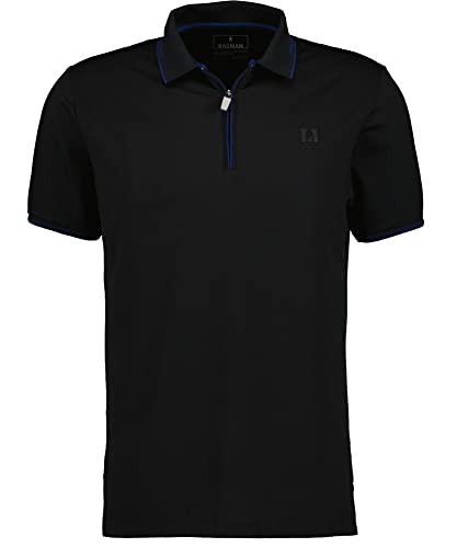 RAGMAN Herren Poloshirt mit Tipping, modern fit M, Schwarz-009 im Sale