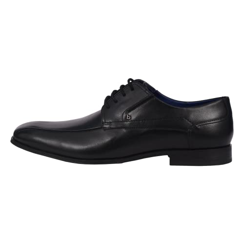 Bugatti Herren Business Halbschuh Aus Leder, Mit Gummizug Und Parallelnaht Derbys, Schwarz, 41 EU im Sale