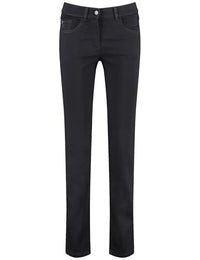 Thumbnail for Gerry Weber Damen Jeans SOL꞉INE BEST4ME Slim Fit mit Ziersteinchen unifarben reguläre Länge Black Black Denim 38 im Sale