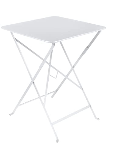 Fermob Bistro Tisch, quadratisch, faltbar cm. 57 x 57 Stahl Struktur Weiß Farbe im Sale