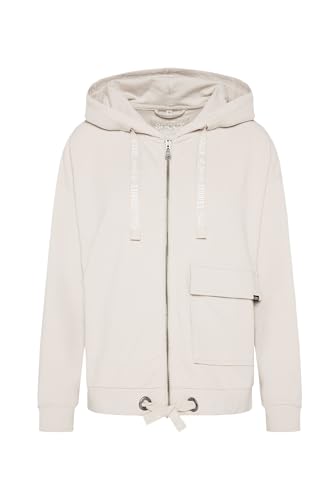 SOCCX Damen Kapuzensweatjacke mit Einer Klappentasche Stone Beige im Sale