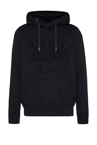 Camp David Herren Hoodie mit tonigem Logo Artwork Blue Navy 4 im Sale