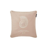 Thumbnail for LEXINGTON Sea Embroidered Recycled Cotton Pillow Cover, Lt Beige/White, 50x50