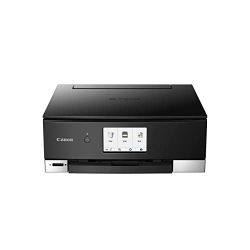 Canon PIXMA TS8350a Drucker Farbtintenstrahl Multifunktionsgerät DIN A4 (Drucken, Scannen, Kopieren, 4.800 x 1.200 dpi, 6 separate Tinten, USB, WLAN, Duplexdruck, 2 Papierzuführungen), schwarz