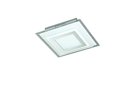 WOFI Deckenleuchte, 1-flammig, Serie Nancy, 1 x LED, 7.5 W, 220-240 V, Breite 18 cm, Höhe 7.2 cm, Tiefe 18 cm, Kelvin 3000, Lumen 650, chrom 9276.01.01.1200 im Sale