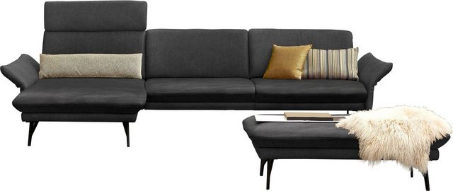 himolla Ecksofa 1928, mit Hocker, Füße anthrazit