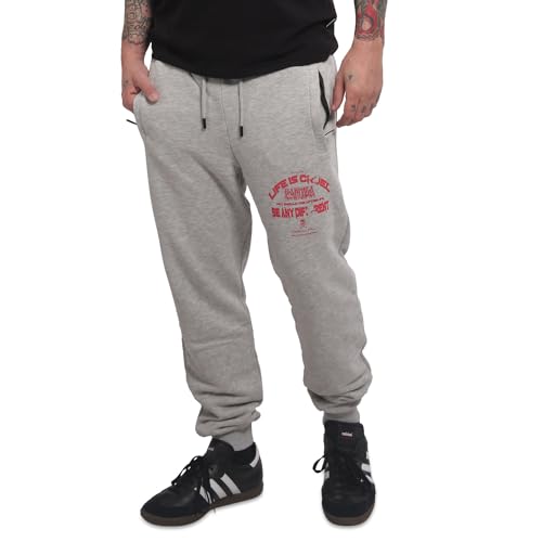 Yakuza Herren Cruel Casual Jogginghose, Hellgrau Meliert, 4 im Sale