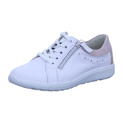 Waldläufer Damen Schnürhalbschuhe Ira Schnürschuh Leder-/Textilkombination Freizeit Sport Schuhe Uni Weiss geschnürt bequem im Sale