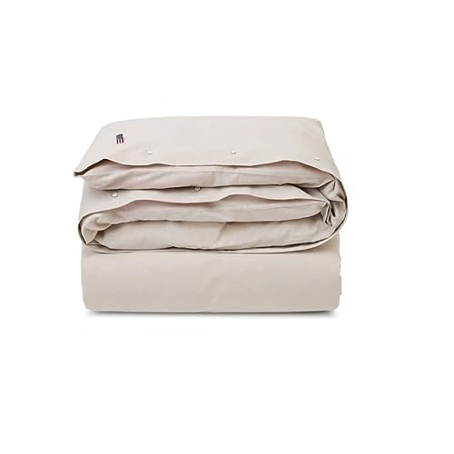 Pin Point Beige Cotton Duvet Cover, Beige, 135x200