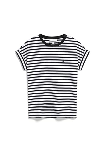 ARMEDANGELS IDAARA Stripes - Damen L White-Black Shirts T-Shirt Rundhalsausschnitt Loose Fit im Sale