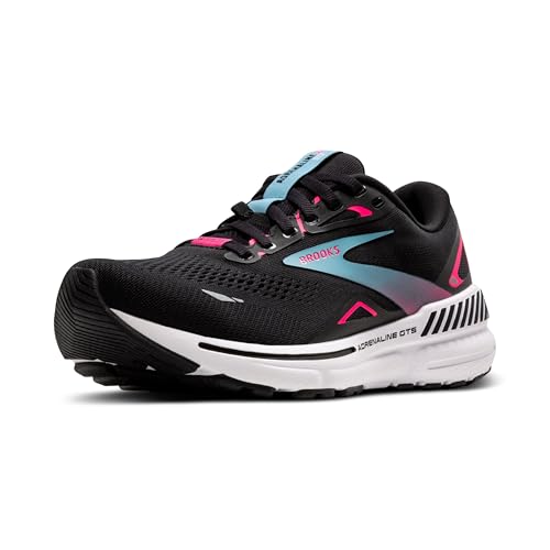 Brooks Damen Adrenaline GTS 23 GTX Sneaker, Schwarz Rosa Black Knockout Pink Aqua, 40 EU im Sale