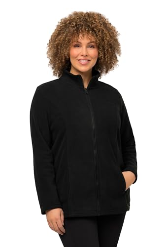 Ulla Popken Damen Fleecejacke, Baukastensystem, Innenjacke, Stehkragen Sweatjacken, Schwarz, 46-48 EU im Sale