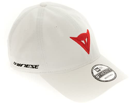 Dainese - 9Twenty Canvas Strapback Cap, Herrenkappe, Baseballkappe mit Gebogenem Schirm aus 100% Baumwolle, Sommer Motorradmütze mit Geprägtem Dainese Logo, Verstellbarer Riemen, Rot im Sale