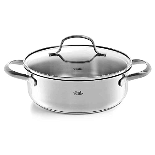 Fissler San Francisco / Edelstahl-Bratentopf (2,1 - Ø 20 cm) Bräter mit Glas-Deckel, Schüttrand, energiesparend - auch Induktion, Silber im Sale