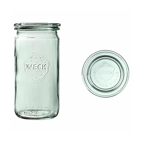 Weck 975 rund Rand Zylinder Jar, Glas, durchsichtig, 340 ml im Sale