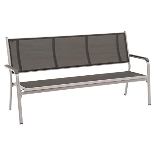 Kettler BasicPlus 3er Bank, Silber/anthrazit, Alu/Textilene, 67 x 97 x 191, 0310612-0000 im Sale