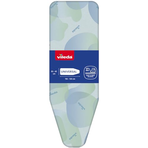 Vileda Premium 2in1 Bügelbrettbezug für Dampfbügelstation, geeignet für Bügelbretter von 30–45 cm x 110–130 cm, aus Baumwolle, Farbe Blau-Grün im Sale