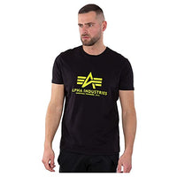 Thumbnail for Alpha Industries Herren Basic Print T-Shirt, Black/Neon Yellow, im Sale