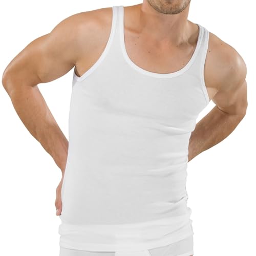 Schiesser Herren Ohne Arm- Original Feinripp Unterhemd, Weiss, L EU im Sale