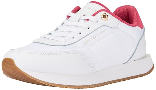 Tommy Hilfiger ESSENTIAL RUNNER Laufschuhe Damen, Weiß (White/Heritage Pink), EU im Sale