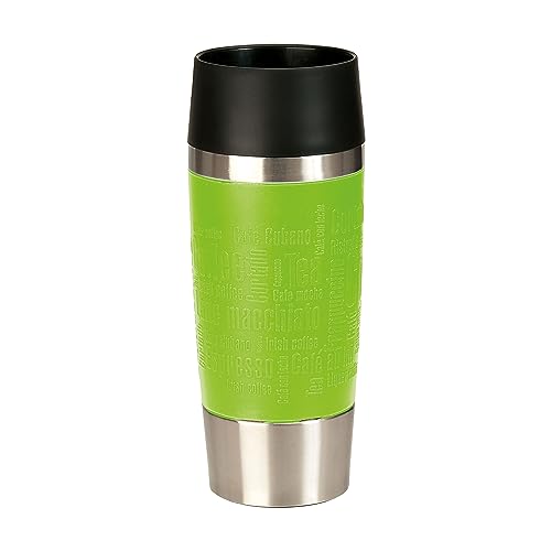 Emsa 513548 Travel Mug Classic, 360 ml, Thermobecher, Isolierbecher, hält 4h heiß/ 8h kalt, 100 Prozent dicht, auslaufsicher, Quick-Press-Verschluss, 360°-Trinköffnung, grün im Sale